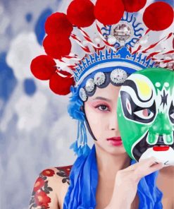 Asian Lady Wearing A Headdress paint by numbers