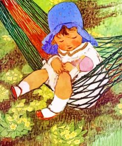 Baby Girl In A Hammock paint by numbers