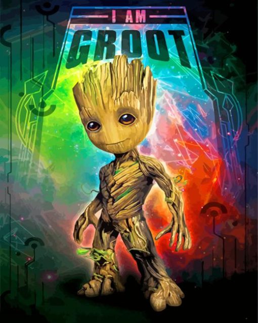 Baby Groot paint by numbers