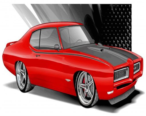 Black And Red Gto Car paint by numbers