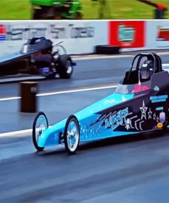 Blue Dragster paint by number