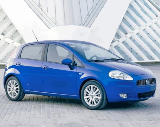 Blue Fiat paint by number