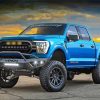 Blue Ford F150 paint by number