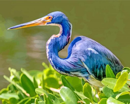 Blue Heron paint by numbers