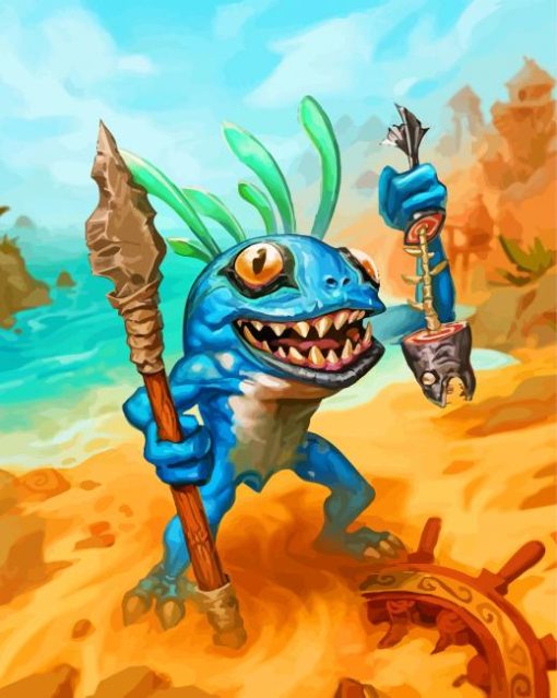 Blue Murloc piant by numbers