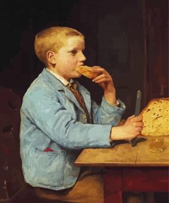 Boy Eating Bread paint by number