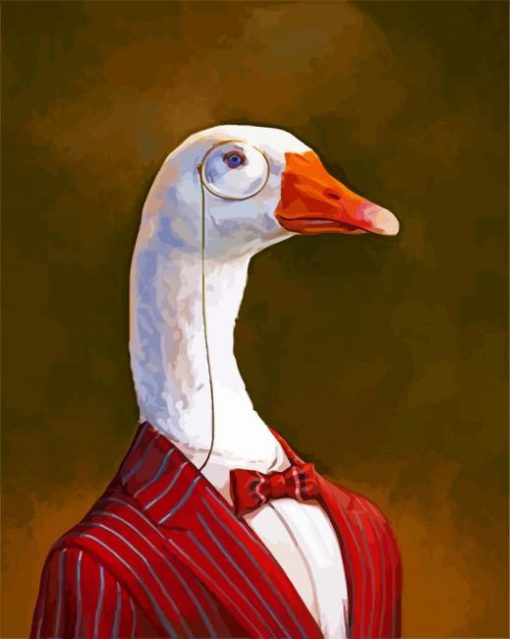 Classy White Goose Bird paint by numbers