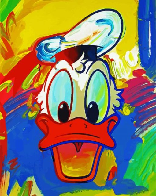 Colourful Donald Duck paint by numbers