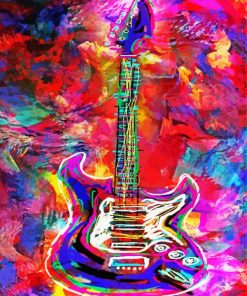 Colorful Guitar paint by numbers