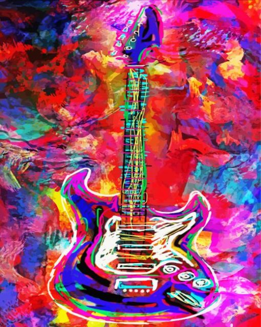 Colorful Guitar paint by numbers