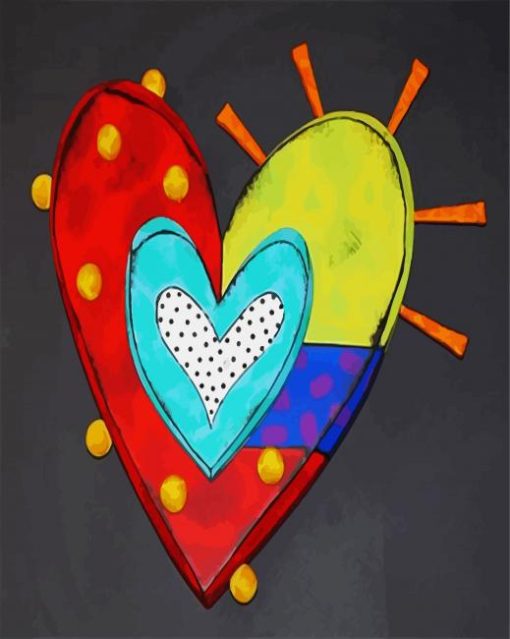 Colorful Heart paint by number