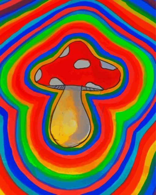 Colorful Mushroom paint by numbers