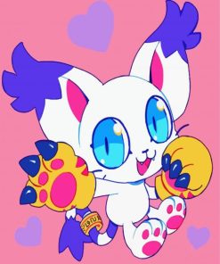 Cute Gatomon paint by numbers