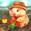 Aesthetic Cute Hamster paint by numbers