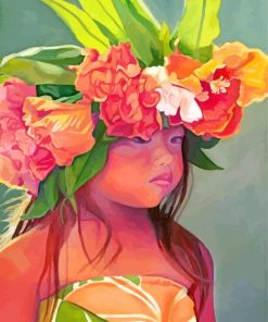 Cute Hawaiian Girl paint by numbers