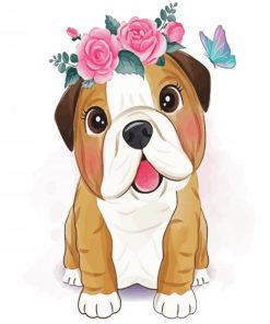 Cute Bulldog paint by number