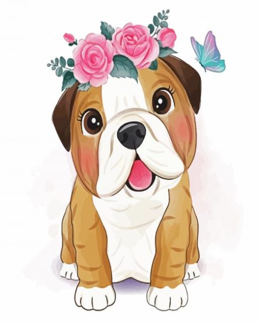 Cute Bulldog paint by number