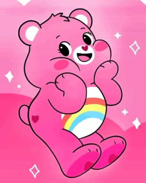 Cute Pink Bear paint by number