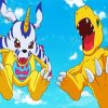 Digimon Agumon And Gabumon Anime paint by numbers