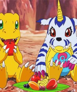 Digimon Agumon And Gabumon paint by numbers