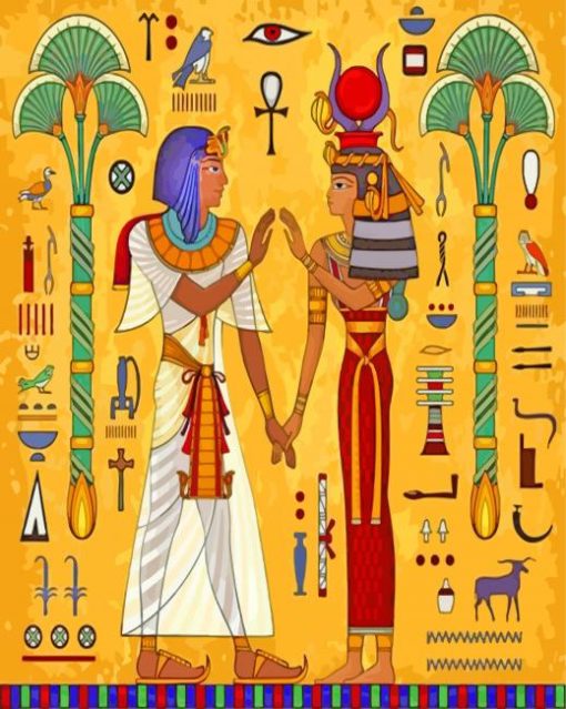 Egyptian Hieroglyphics paint by numbers