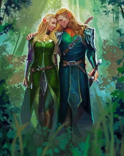 Elves Couple - paint by number