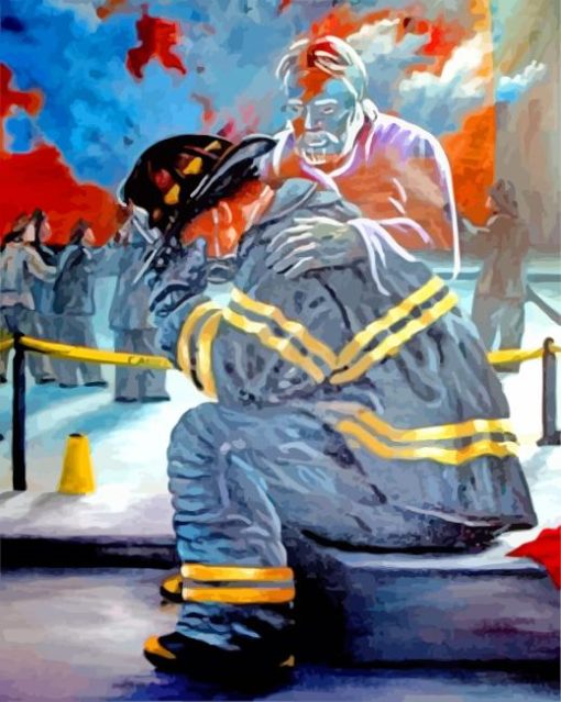 Fireman Crying paint by numbers