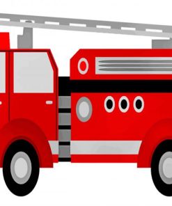 Firetruck Illustration paint by numbers