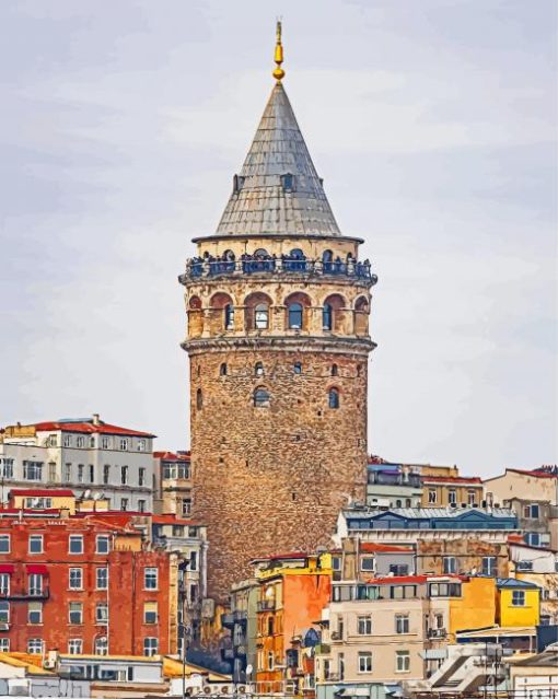 Galata Tower paint by number