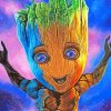 Galaxy Baby Groot paint by numbers