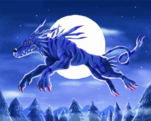 Garurumon Animal Anime paint by numbers