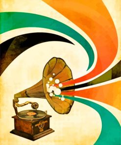 Gramophone Illustration paint by numbers