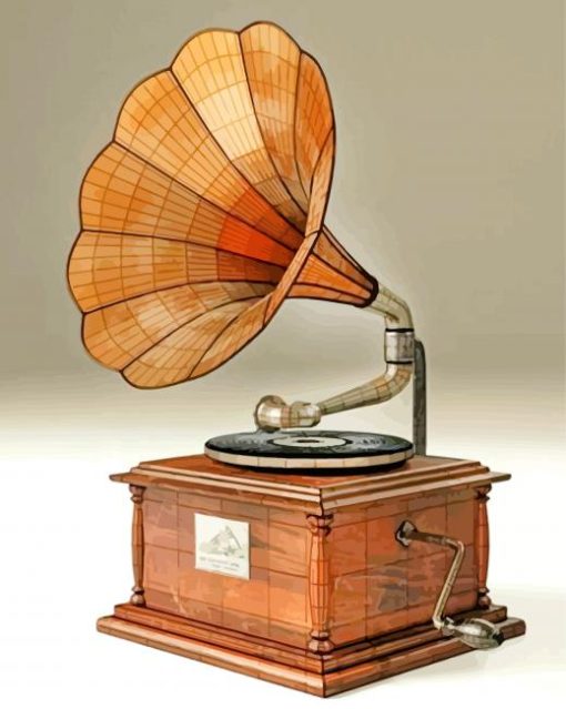 Aesthetic Gramophone Illustration paint by numbers