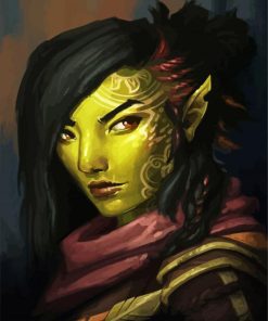 Green Druid Female paint by numbers