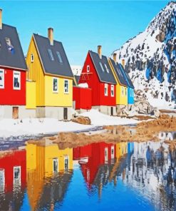 Aesthetic Greenland Houses paint by numbers