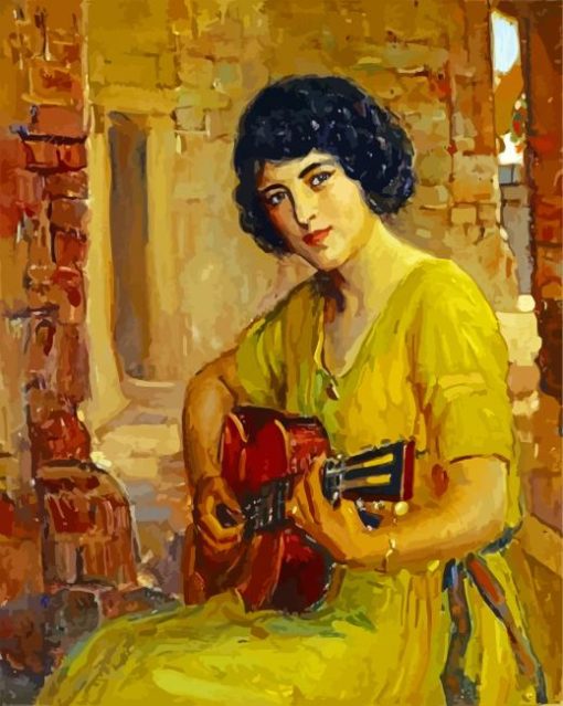 Guitarist Beautiful Lady paint by numbers