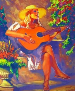 Guitarist Girl paint by numbers