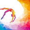 Gymnastic woman colorful silhouette paint by numbers