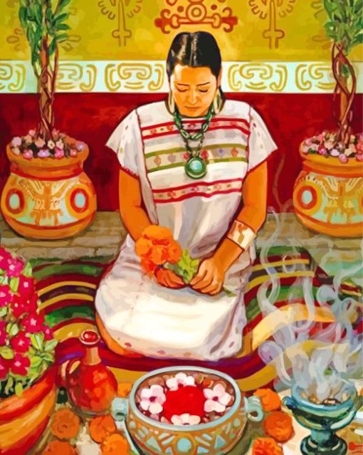 Hispanic Lady Praying paint by numbers