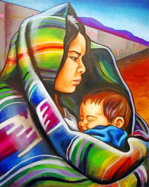 Hispanic Mother And Son paint by numbers