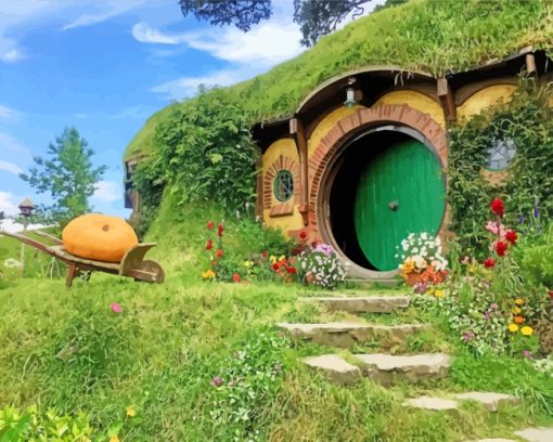 Hobbit Hole NewZealand paint by numbers