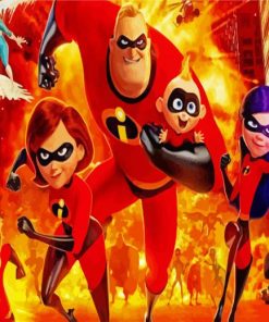 Incredibles Disney Movie paint by numbers