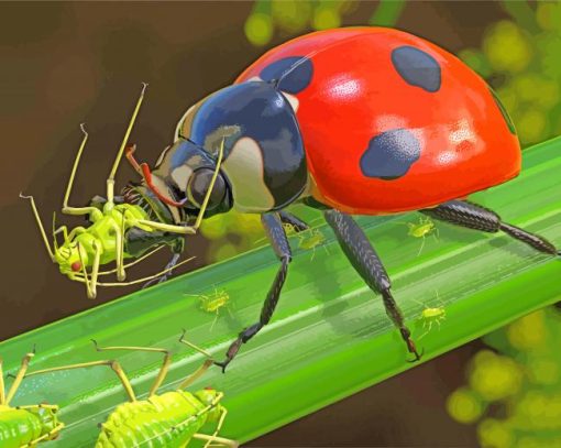 Ladybeetle Eating paint by numbers