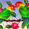 Love Birds Stained Glass paint by number