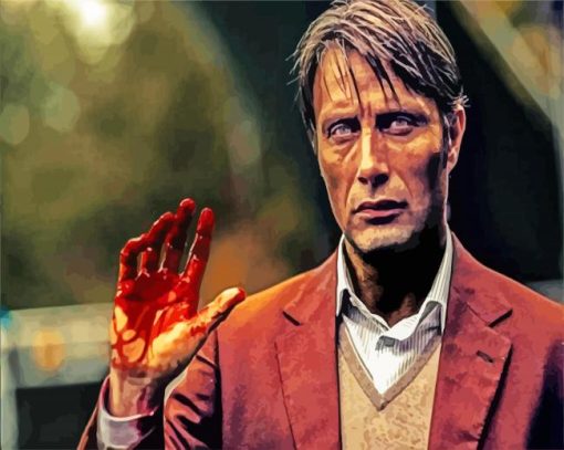 Mads Mikkelsen Hannibal Lecter paint by numbers