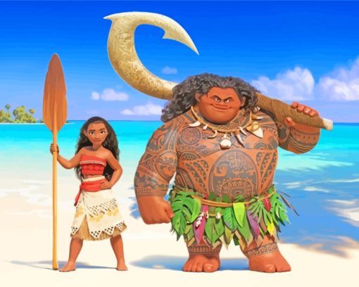 Moana And Maui paint by numbers