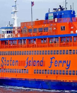 New York Staten Island Ferry Hoboken paint by numbers