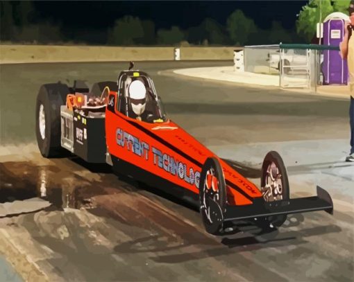 Orange Dragster paint by numbers