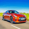 Amazing Orange Gtr Car paint by numbers