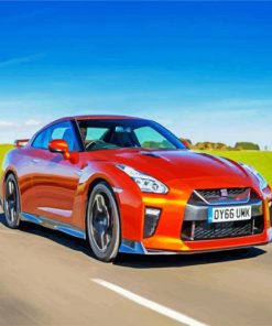 Amazing Orange Gtr Car paint by numbers